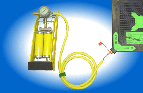 Footpump for manual inflation of High Pressure lifting Bag